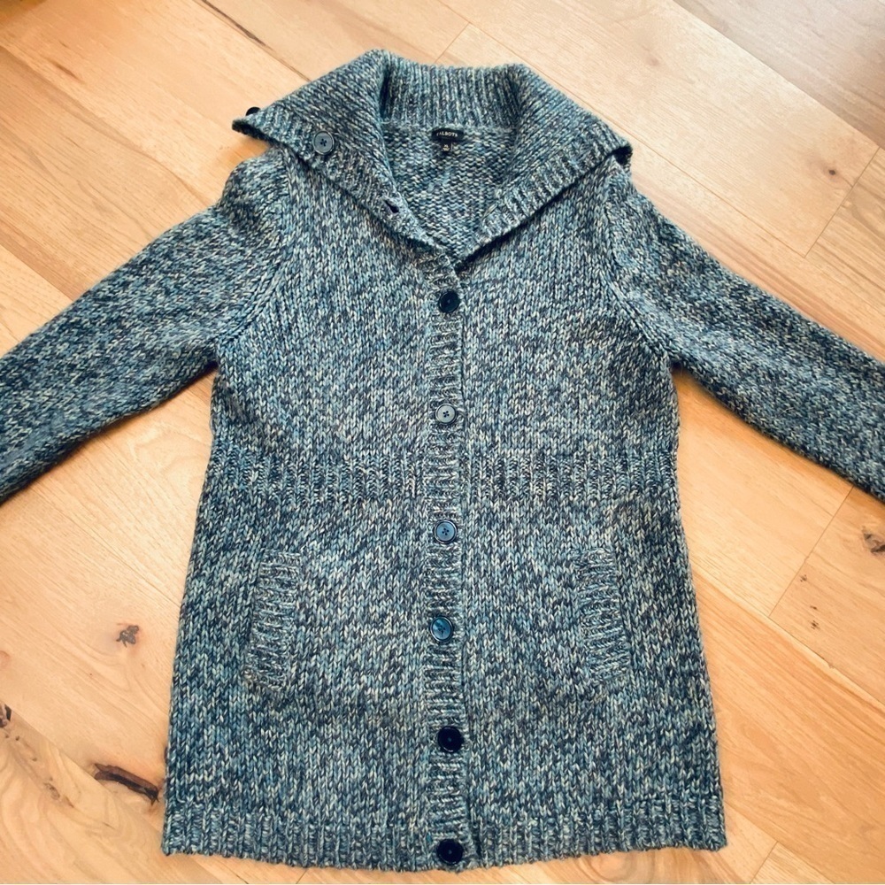 TALBOTS Cowl Neck Long Cardigan